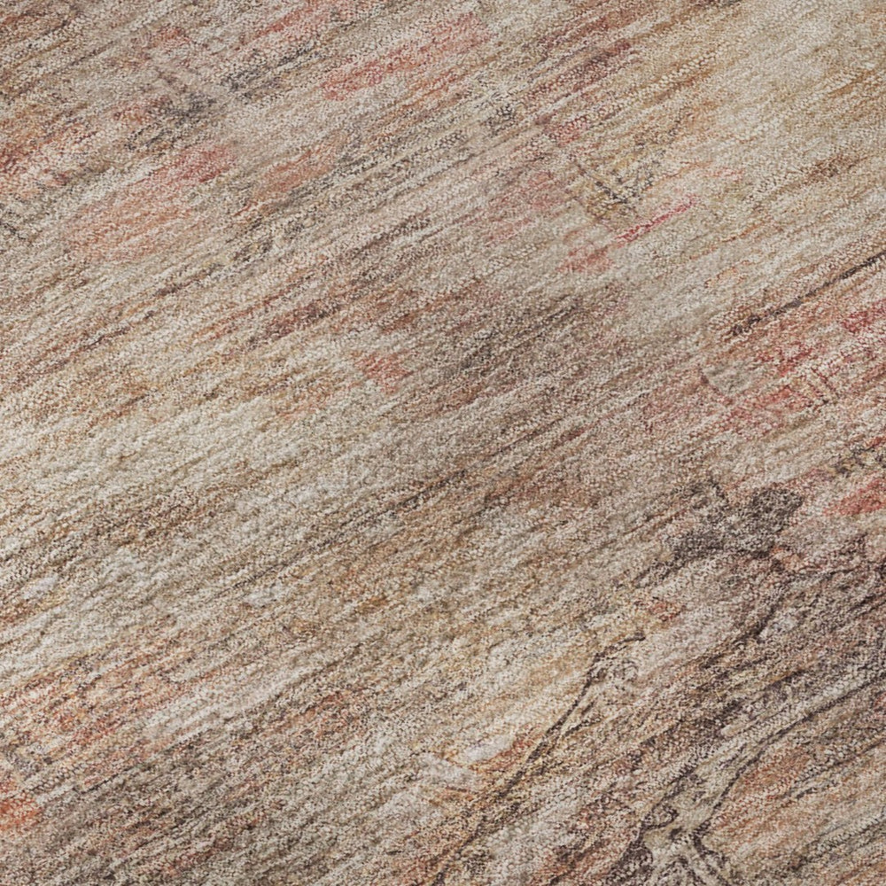HomeRoots 10' X 14' Salmon Copper Beige Abstract Geometric Area Rug - UV Protected, Stain Resistant, Non-Slip! 695408