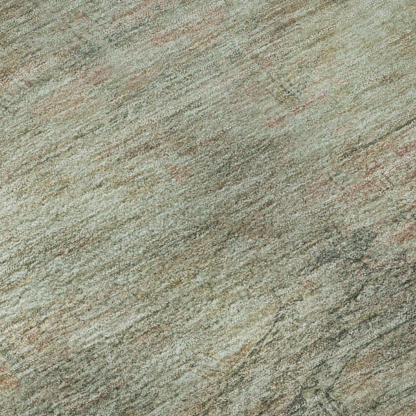 HomeRoots 8' Teal Sage & Copper Abstract Round Rug – Washable, UV-Protected, Stylish & Durable for Every Home 695411