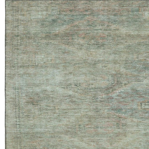 HomeRoots 9' X 12' Teal Sage Copper Area Rug – Modern Abstract Design, Washable, UV Protected & Non-Slip Backing 695413
