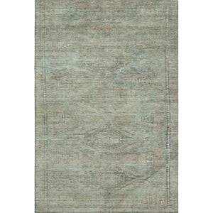 HomeRoots 10' X 14' Teal Sage and Copper Geometric Area Rug - Washable, UV Protected, Ideal for Busy Homes 695414