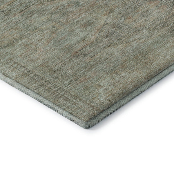 HomeRoots 10' X 14' Teal Sage and Copper Geometric Area Rug - Washable, UV Protected, Ideal for Busy Homes 695414