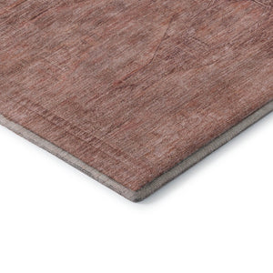 HomeRoots 9' X 12' Stylish Terra Cotta Salmon & Blush Geometric Washable Area Rug with UV Protection & Durability 695419