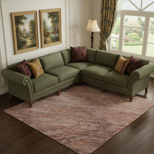 HomeRoots 10' X 14' Terra Cotta Salmon & Blush Abstract Geometric Area Rug – Washable, UV Protected, Durable Design 695420
