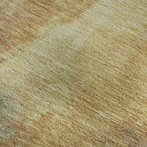 HomeRoots 10' X 14' Artichoke Green Abstract Area Rug with Gold & Copper Accents - Washable & UV Protected 695426