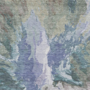 HomeRoots 9' X 12' Blue Gray and Ivory Abstract Area Rug - Durable, Stain Resistant, UV Protected for Modern Spaces 695431