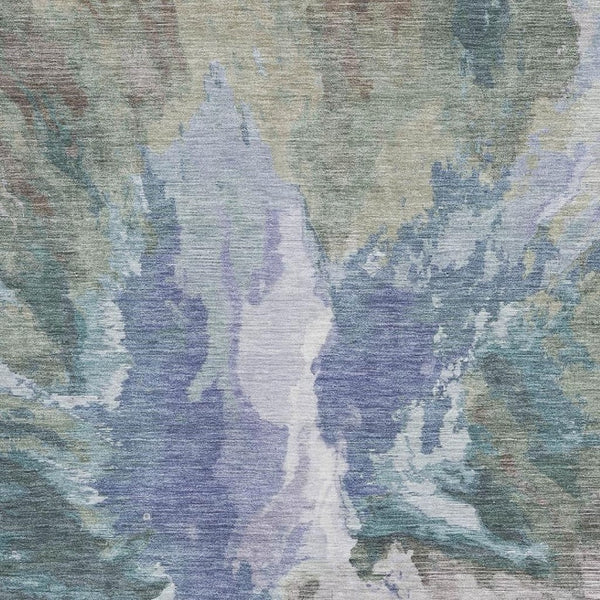 HomeRoots 9' X 12' Blue Gray and Ivory Abstract Area Rug - Durable, Stain Resistant, UV Protected for Modern Spaces 695431
