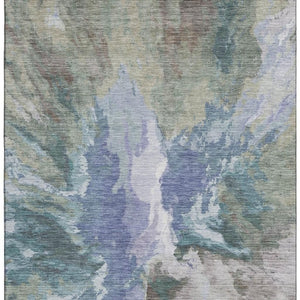HomeRoots 10' X 14' Abstract Blue-Gray and Ivory Area Rug – Washable, UV-Protected, Perfect for High-Traffic Spaces 695432