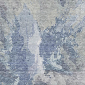 HomeRoots 9' X 12' Washable Abstract Area Rug in Denim Blue & Ivory - Durable, UV-Protected & Family-Friendly! 695437