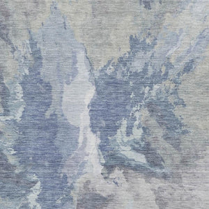 HomeRoots 10' X 14' Abstract Denim Blue Area Rug - Washable, UV Protected, Stain Resistant for High-Traffic Homes 695438