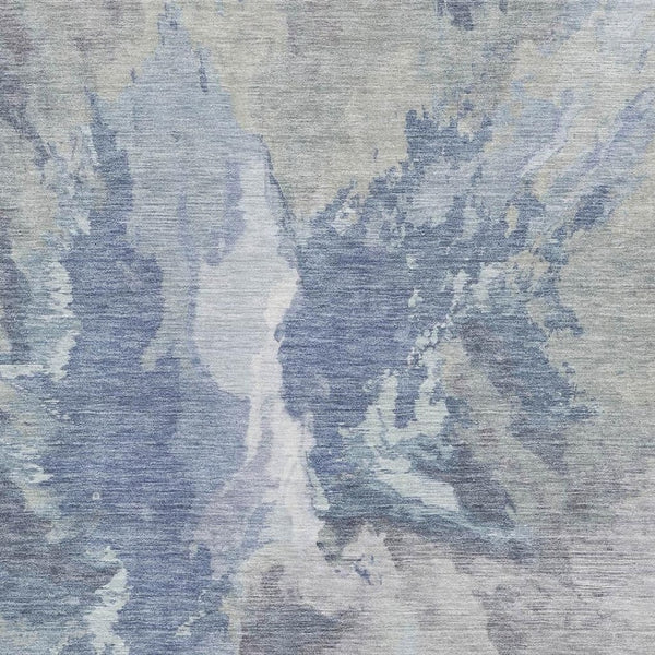 HomeRoots 10' X 14' Abstract Denim Blue Area Rug - Washable, UV Protected, Stain Resistant for High-Traffic Homes 695438
