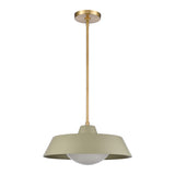 Gilman 16'' Wide 1-Light Pendant - Satin Brass with Sage Green 69545/1 Elk Lighting