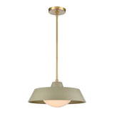 Gilman 16'' Wide 1-Light Pendant - Satin Brass with Sage Green 69545/1 Elk Lighting