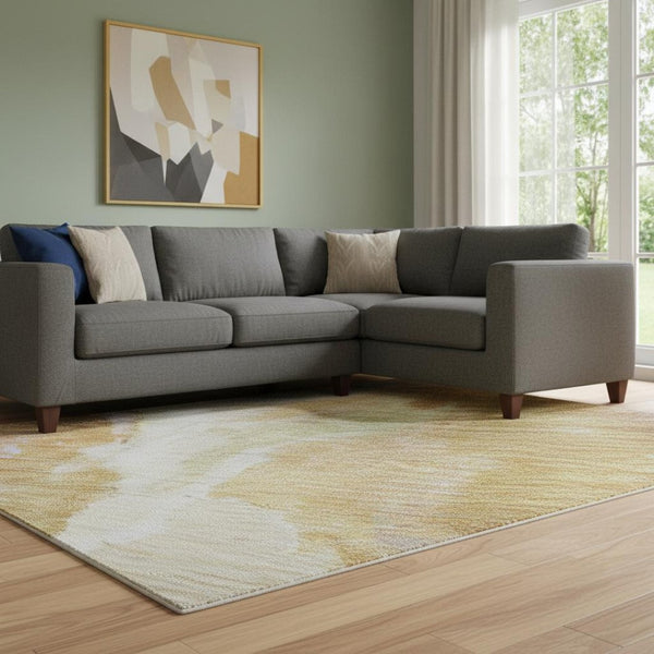 HomeRoots 8' X 10' Washable Area Rug in Rust, Wheat & Lavender - Durable, UV-Protected, Stylish for High Traffic 695460