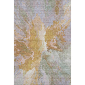 HomeRoots 8' X 10' Washable Area Rug in Rust, Wheat & Lavender - Durable, UV-Protected, Stylish for High Traffic 695460