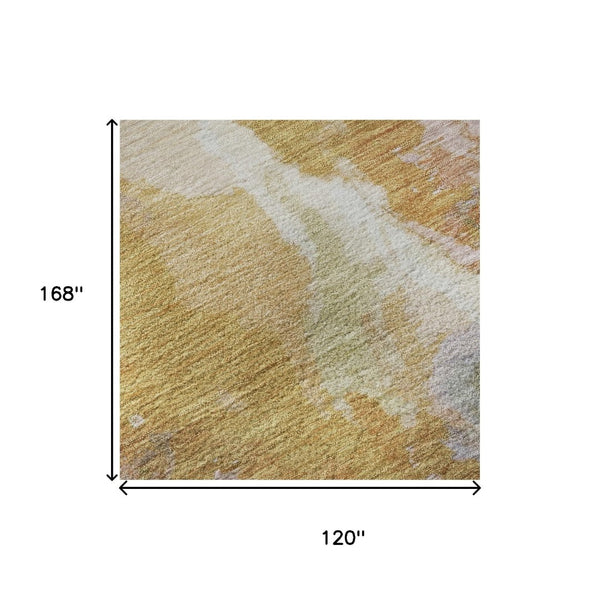 HomeRoots 10' X 14' Abstract Area Rug in Rust, Wheat & Lavender – Durable, Stain Resistant, UV Protected Design 695462