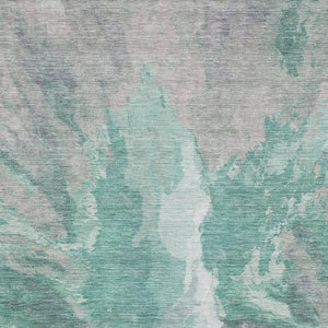HomeRoots 5' X 8' Modern Abstract Teal Gray Lavender Area Rug - Washable, UV-Protected, Stain-Resistant Design! 695464