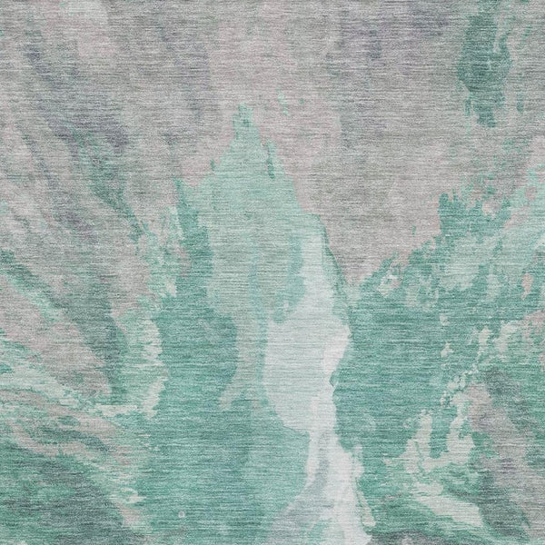 HomeRoots 5' X 8' Modern Abstract Teal Gray Lavender Area Rug - Washable, UV-Protected, Stain-Resistant Design! 695464
