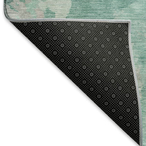 HomeRoots 9' X 12' Stylish Teal Gray Lavender Abstract Area Rug - Washable, UV Protected & Perfect for Homes! 695467