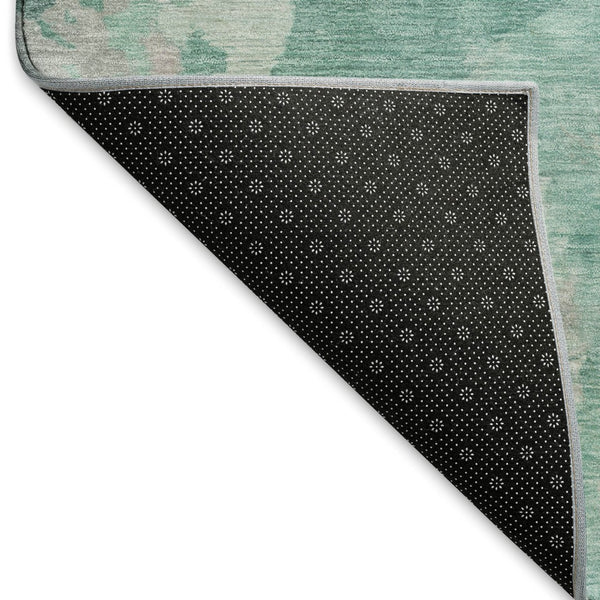 HomeRoots 9' X 12' Stylish Teal Gray Lavender Abstract Area Rug - Washable, UV Protected & Perfect for Homes! 695467
