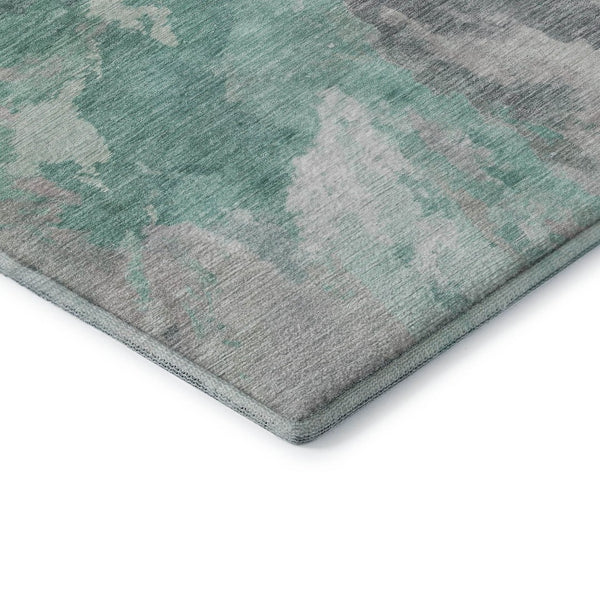 HomeRoots 9' X 12' Stylish Teal Gray Lavender Abstract Area Rug - Washable, UV Protected & Perfect for Homes! 695467