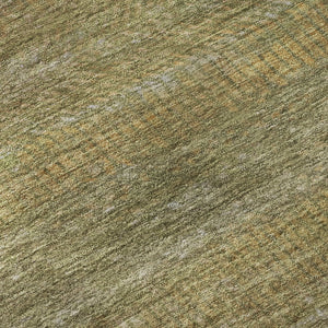 HomeRoots 8' X 10' Sage Gold Khaki Striped Area Rug - Durable, Washable & UV-Protected for Family Spaces 695472
