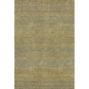 HomeRoots 9' x 12' Sage Gold & Khaki Striped Area Rug - Soft, Durable, Washable with UV Protection for Homes 695473