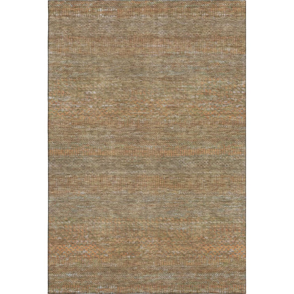 HomeRoots 9' X 12' Washable Area Rug in Taupe, Brown & Copper - Durable, UV-Protected for High-Traffic Spaces 695479