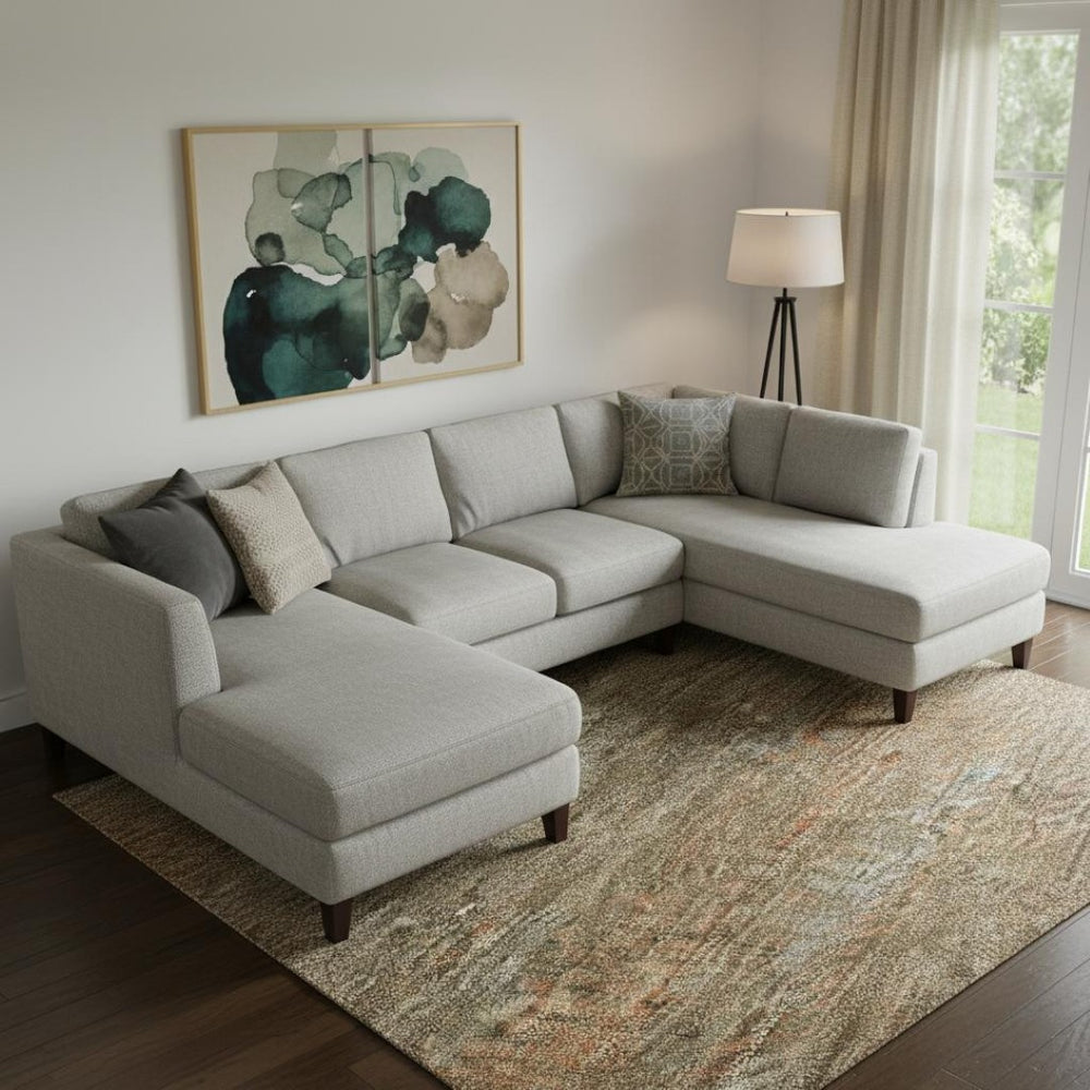 HomeRoots 9' X 12' Washable Area Rug in Taupe, Brown & Copper - Durable, UV-Protected for High-Traffic Spaces 695479