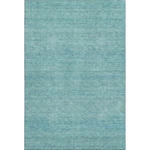 HomeRoots 8' X 10' Aqua & Teal Striped Area Rug – Durable, UV-Protected, Stain-Resistant for Indoor & Outdoor Use 695484