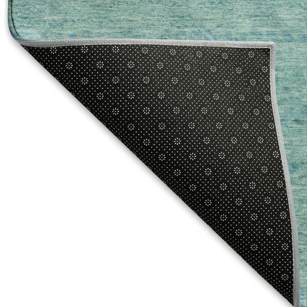 HomeRoots 8' X 10' Aqua & Teal Striped Area Rug – Durable, UV-Protected, Stain-Resistant for Indoor & Outdoor Use 695484