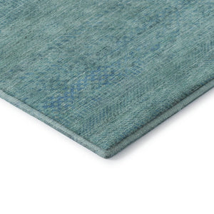 HomeRoots 8' X 10' Aqua & Teal Striped Area Rug – Durable, UV-Protected, Stain-Resistant for Indoor & Outdoor Use 695484