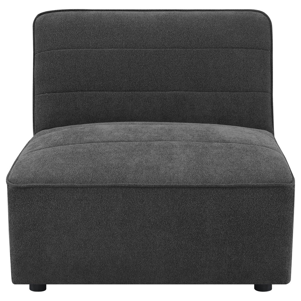 English Elm Vincent Dark Charcoal 6-Piece Modular Sectional Sofa with Ottoman, Plush Pocket Coil Seating for Media Rooms B062S01243