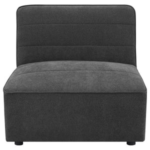 English Elm Vincent Dark Charcoal 6-Piece Modular Sectional Sofa with Ottoman, Plush Pocket Coil Seating for Media Rooms B062S01243