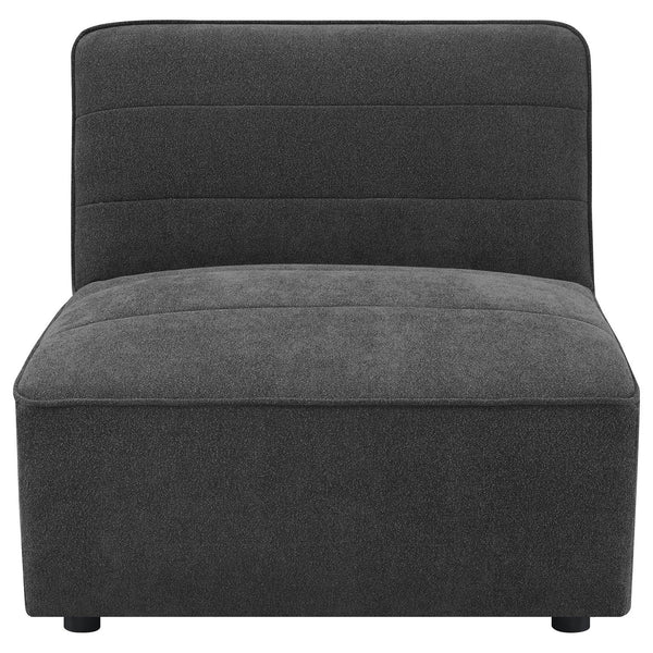 English Elm Vincent Dark Charcoal 6-Piece Modular Sectional Sofa with Ottoman, Plush Pocket Coil Seating for Media Rooms B062S01243