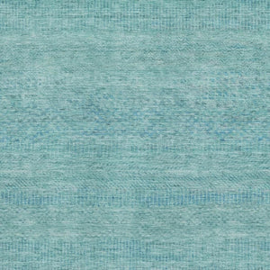 HomeRoots 9' X 12' Aqua and Teal Striped Area Rug - Washable, UV Protected, Non-Slip, Perfect for Busy Homes 695485