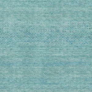 HomeRoots 10' X 14' Aqua & Teal Striped Washable Area Rug - UV Protected, Stain-Resistant for Busy Homes 695486