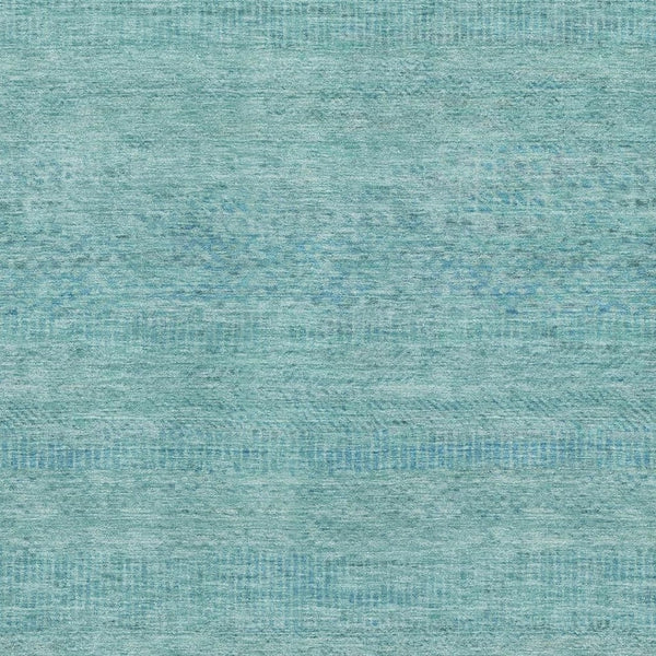 HomeRoots 10' X 14' Aqua & Teal Striped Washable Area Rug - UV Protected, Stain-Resistant for Busy Homes 695486