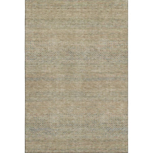 HomeRoots 9' X 12' Striped Area Rug in Beige, Gray & Khaki - Washable, Stain-Resistant, UV Protected Design 695491