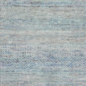 HomeRoots 5' X 8' Washable Blue Gray & Ivory Striped Area Rug - UV Protection, Stain Resistant, Easy Care! 695494