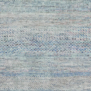 HomeRoots 8' X 10' Washable Blue Gray and Ivory Striped Area Rug with UV Protection for High-Traffic Spaces 695496