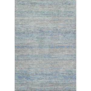 HomeRoots 10' Stylish Blue Gray and Ivory Striped Washable Area Rug - Durable, Stain Resistant with UV Protection 695498