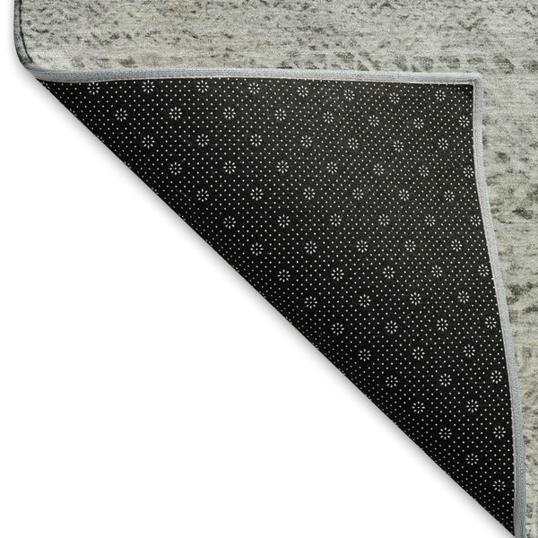 HomeRoots 8' X 10' Stylish Gray Charcoal & Silver Striped Washable Area Rug with UV Protection & Durability 695502