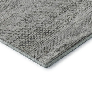 HomeRoots 8' X 10' Stylish Gray Charcoal & Silver Striped Washable Area Rug with UV Protection & Durability 695502