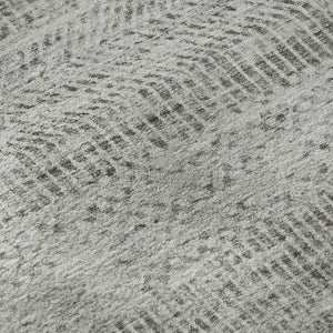 HomeRoots 8' X 10' Stylish Gray Charcoal & Silver Striped Washable Area Rug with UV Protection & Durability 695502