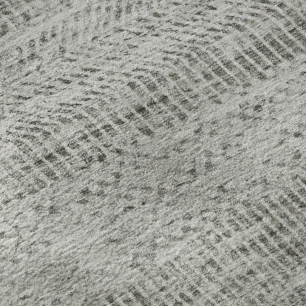 HomeRoots 8' X 10' Stylish Gray Charcoal & Silver Striped Washable Area Rug with UV Protection & Durability 695502