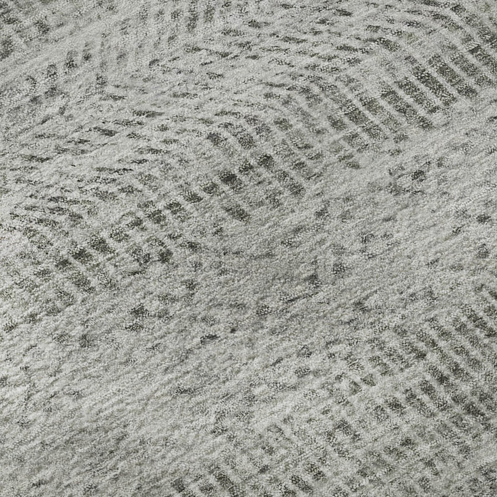 HomeRoots 9' X 12' Charcoal & Silver Striped Washable Area Rug – Durable, Stain-Resistant & UV Protected Design 695503