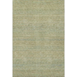 HomeRoots 5' X 8' Stylish Wheat Gold and Green Striped Area Rug with UV Protection, Easy Care & Non-Slip Backing 695512