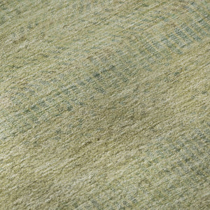 HomeRoots 8' Wheat Gold and Green Striped Round Rug - Washable, Stain Resistant, UV Protected, Non-Slip Design 695513