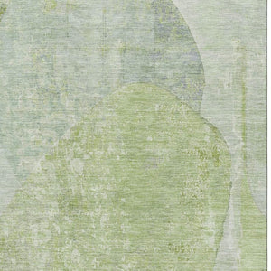 HomeRoots 8' X 10' Stylish Artichoke Green Abstract Washable Area Rug with UV Protection for Busy Homes 695520