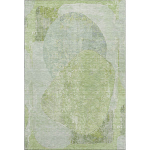 HomeRoots 9' X 12' Artichoke Green Abstract Area Rug - Washable, Durable, UV Protected, Perfect for High-Traffic Spaces 695521